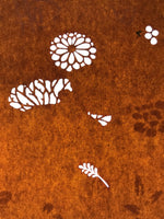 Antique Japanese Katagami Paper Kimono Stencil Katazome Leaf Plant Flowers C984