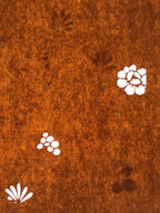 Antique Japanese Katagami Paper Kimono Stencil Katazome Leaf Plant Flowers C984