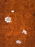 Antique Japanese Katagami Paper Kimono Stencil Katazome Leaf Plant Flowers C984
