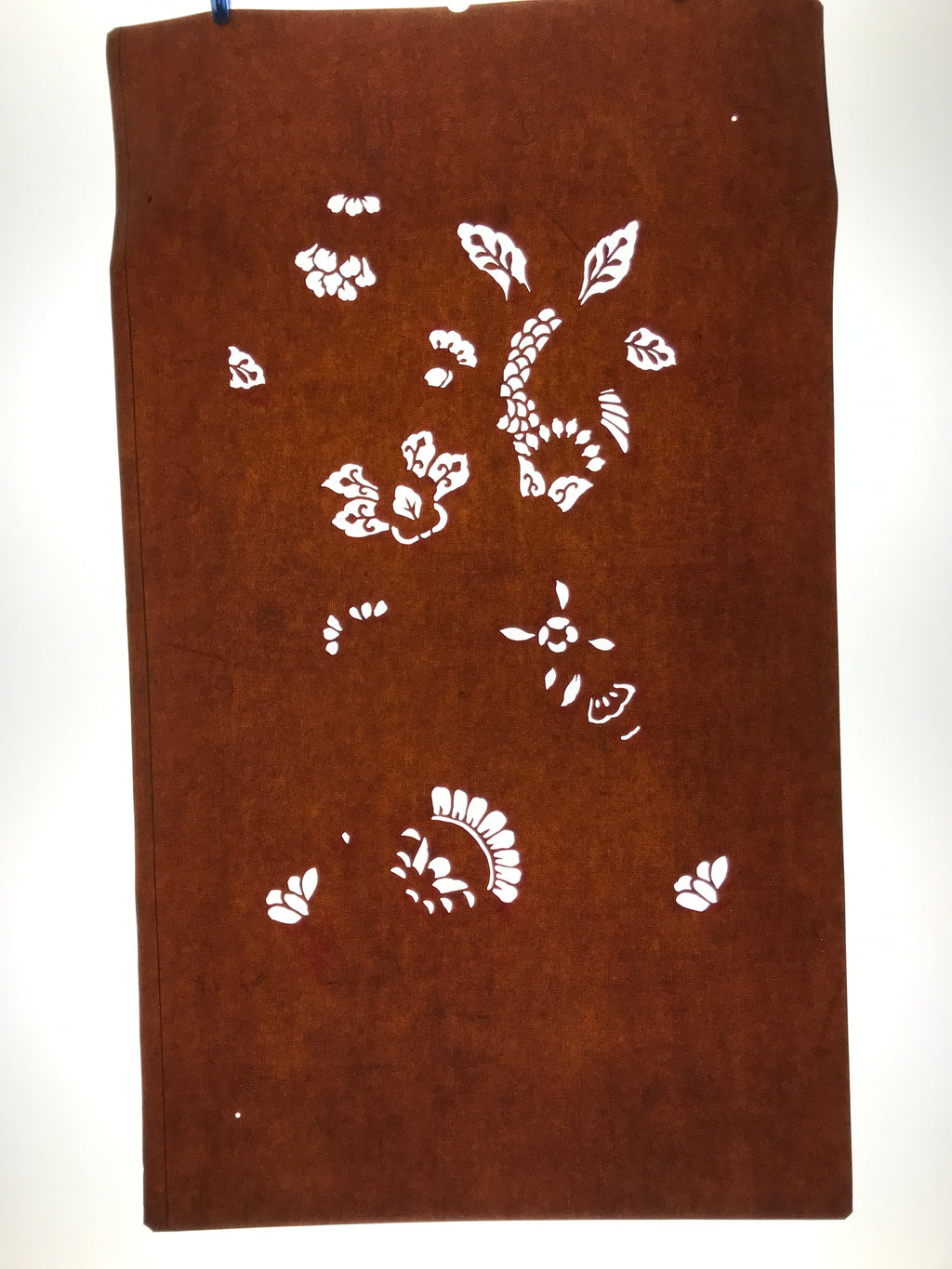 Antique Japanese Katagami Paper Kimono Stencil Katazome Leaf Plant Petals C982