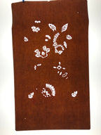 Antique Japanese Katagami Paper Kimono Stencil Katazome Leaf Plant Petals C982