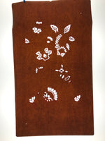 Antique Japanese Katagami Paper Kimono Stencil Katazome Leaf Plant Petals C982