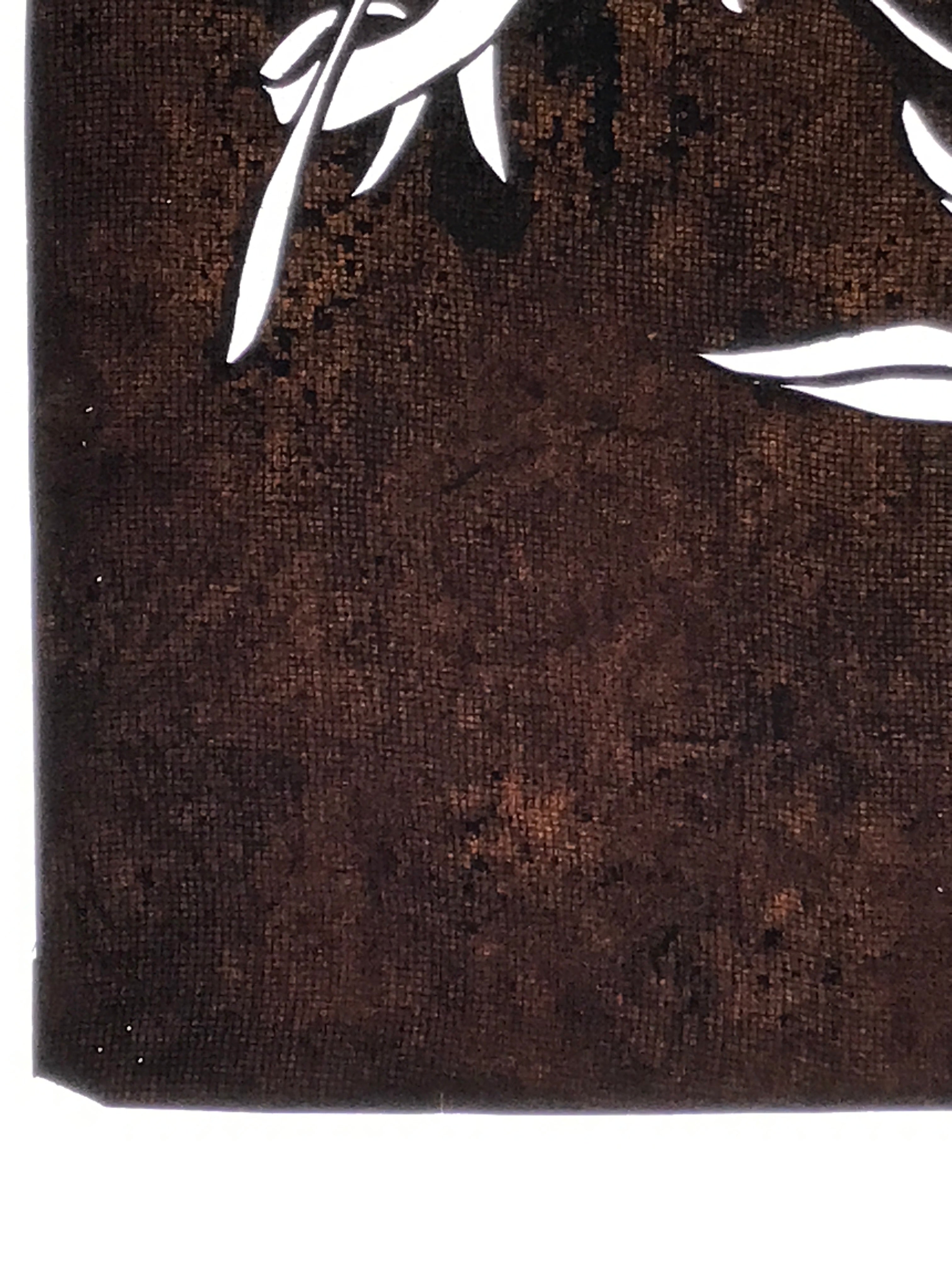 Antique Japanese Katagami Paper Kimono Stencil Katazome Lily Flowers Yuri A808