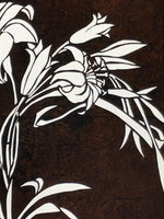 Antique Japanese Katagami Paper Kimono Stencil Katazome Lily Flowers Yuri A808