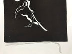 Antique Japanese Katagami Paper Kimono Stencil Katazome Lily Yuri Flower A672