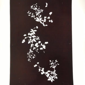 Antique Japanese Katagami Paper Kimono Stencil Katazome Lush Plant Design C952