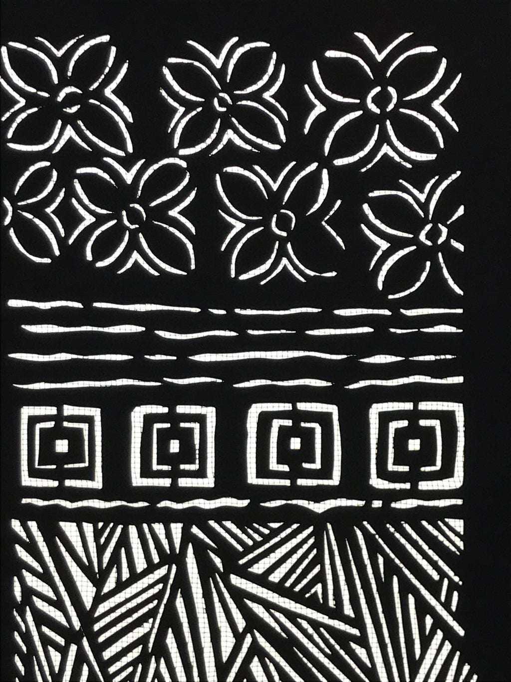 Antique Japanese Katagami Paper Kimono Stencil Katazome Nature Pattern A793