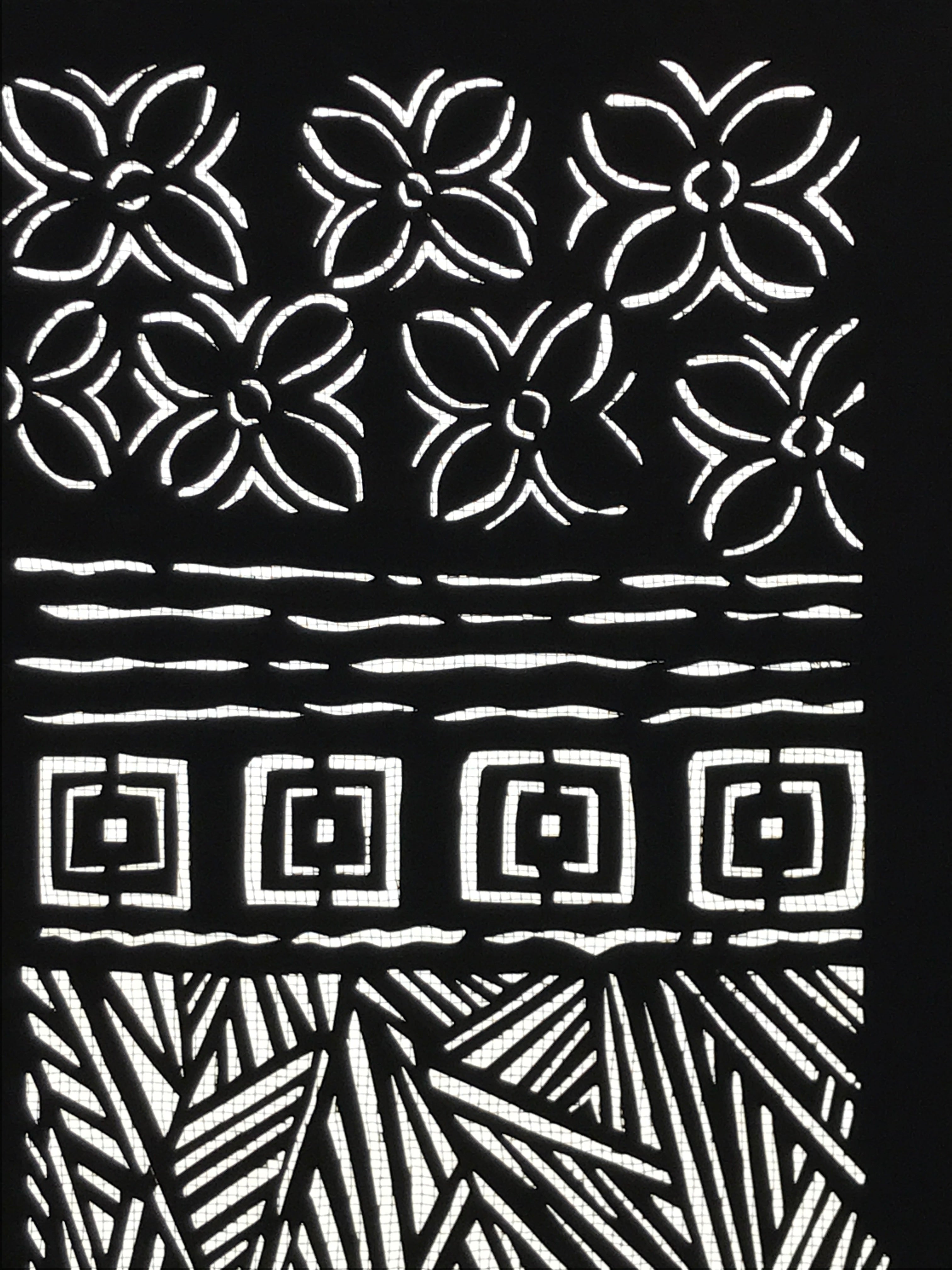 Antique Japanese Katagami Paper Kimono Stencil Katazome Nature Pattern A793