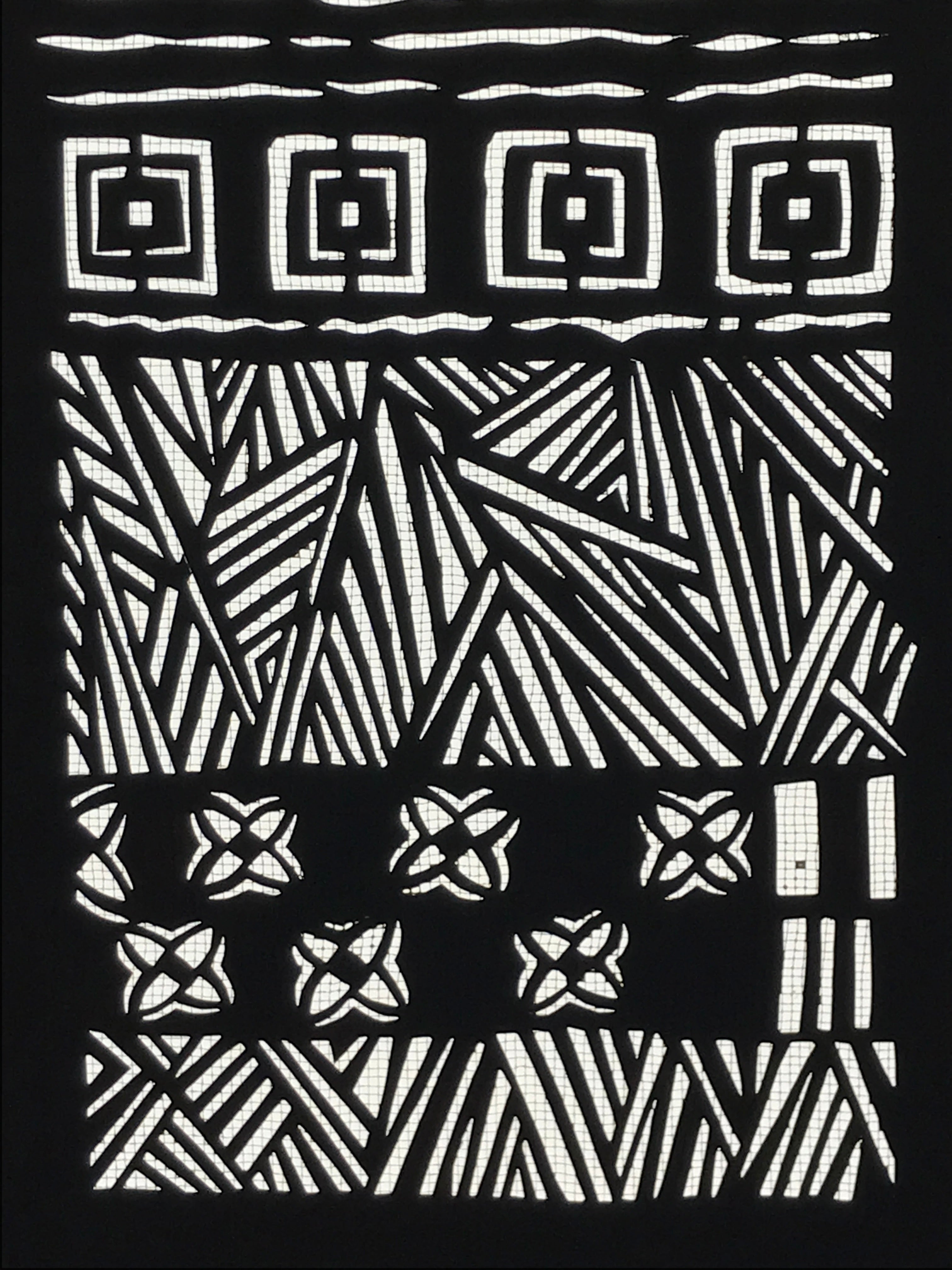 Antique Japanese Katagami Paper Kimono Stencil Katazome Nature Pattern A793