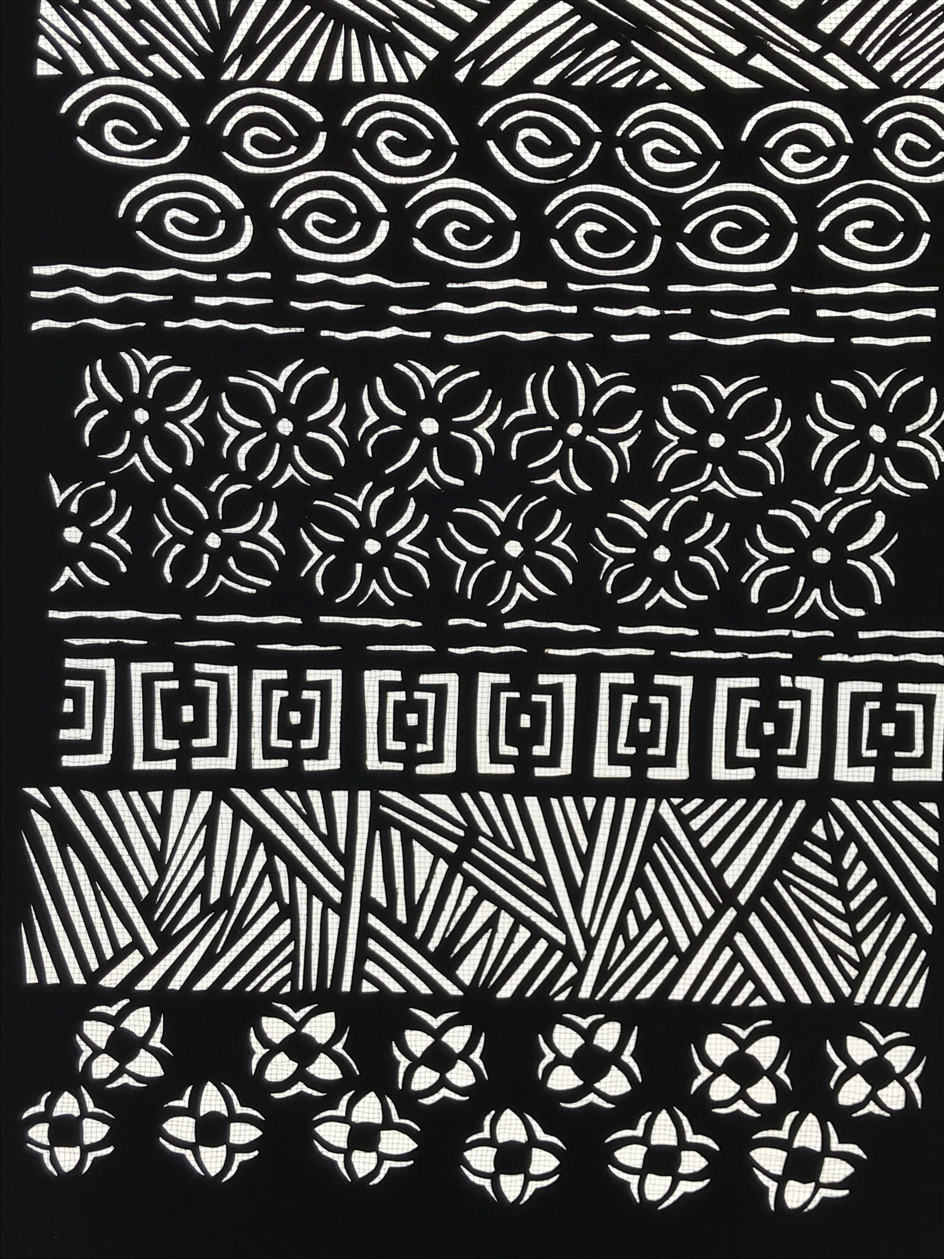 Antique Japanese Katagami Paper Kimono Stencil Katazome Nature Patterns A789