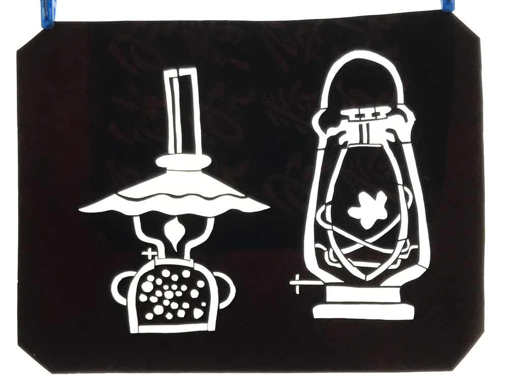 Antique Japanese Katagami Paper Kimono Stencil Katazome Oil Lanterns Lamps A769