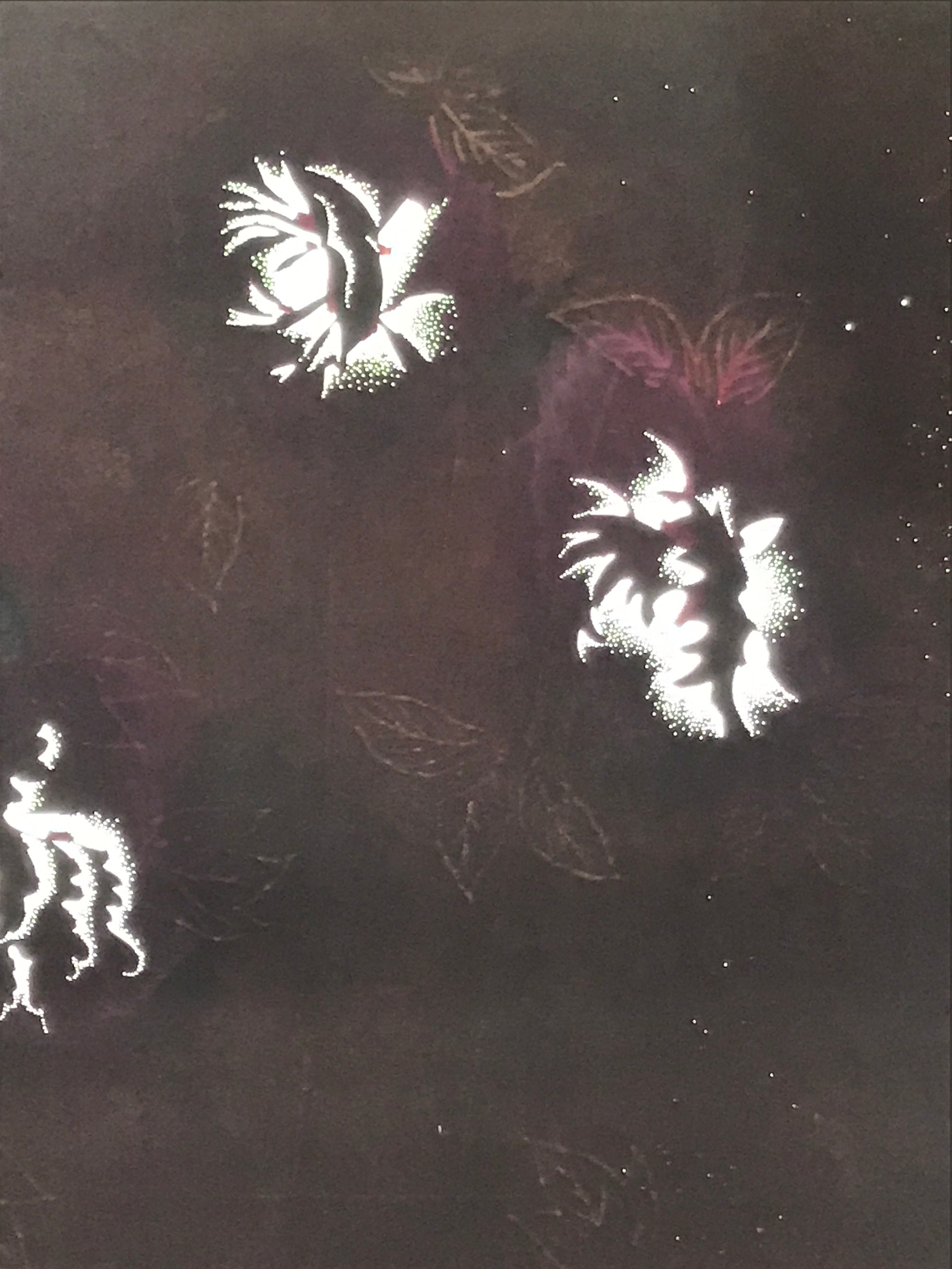 Antique Japanese Katagami Paper Kimono Stencil Katazome Peony Botan Design C916