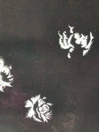 Antique Japanese Katagami Paper Kimono Stencil Katazome Peony Botan Design C916