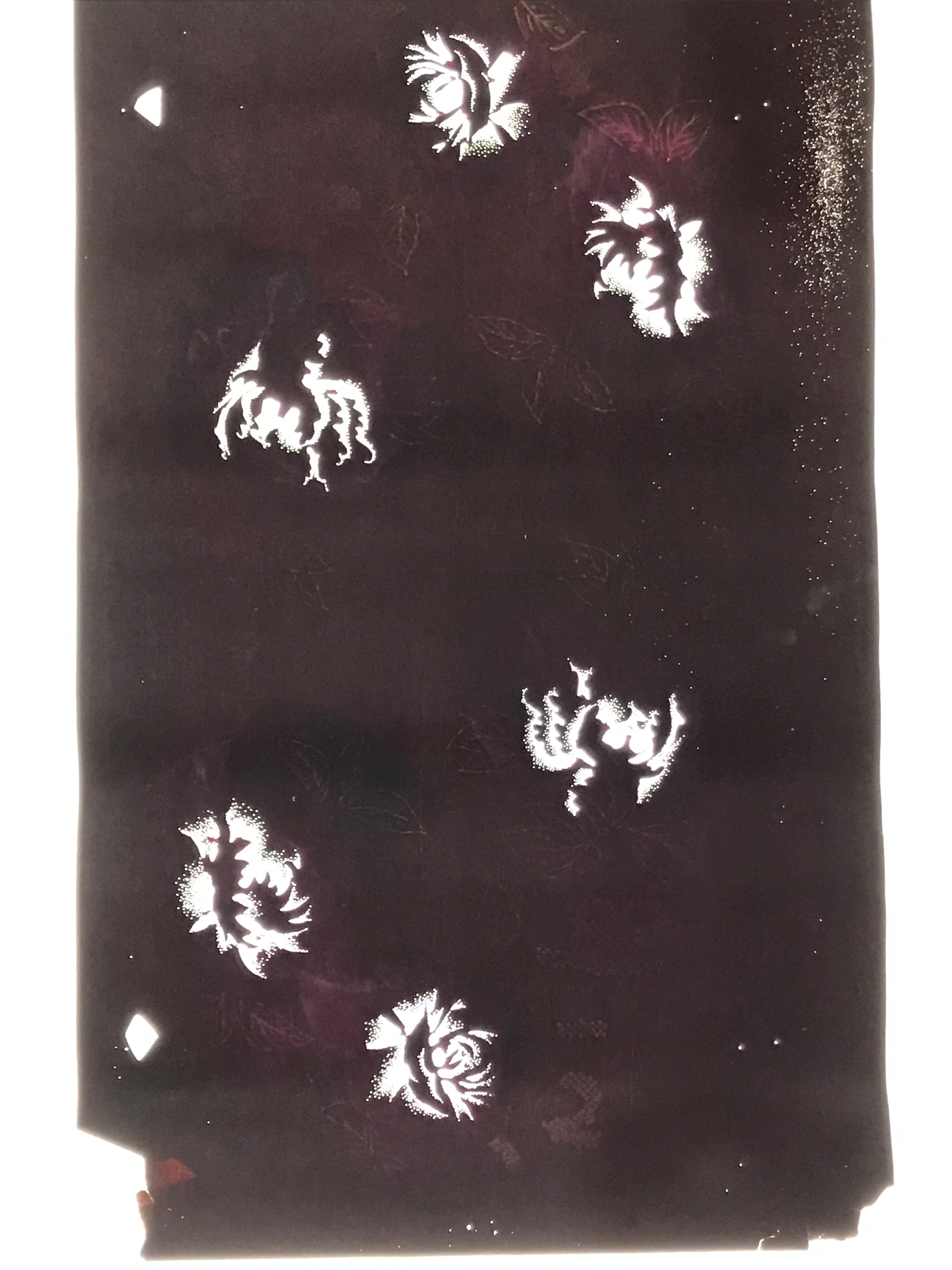 Antique Japanese Katagami Paper Kimono Stencil Katazome Peony Botan Design C916