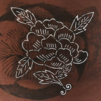 Antique Japanese Katagami Paper Kimono Stencil Katazome Peony Botan Flower A666