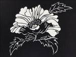Antique Japanese Katagami Paper Kimono Stencil Katazome Peony Botan Flower A782