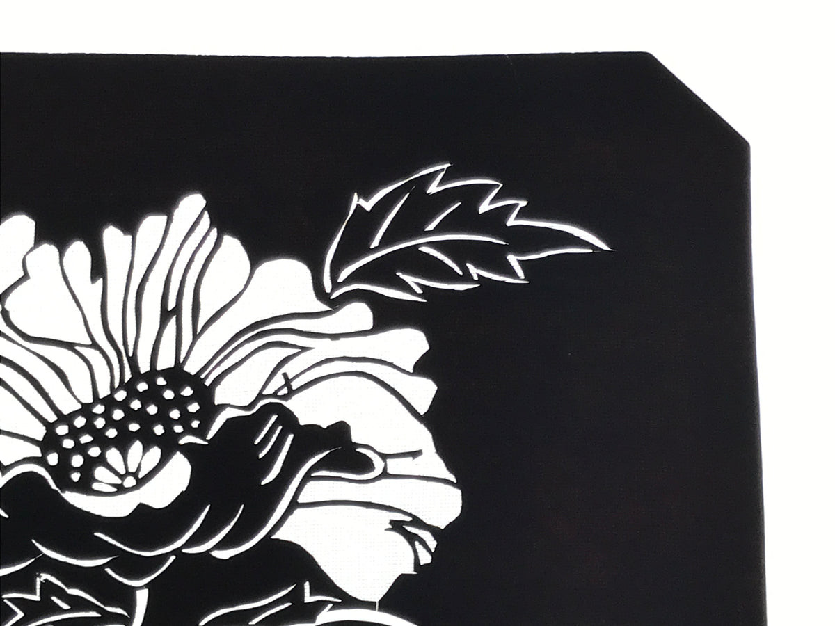 Antique Japanese Katagami Paper Kimono Stencil Katazome Peony Botan Flower A782
