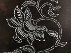 Antique Japanese Katagami Paper Kimono Stencil Katazome Peony Botan Flowers A653