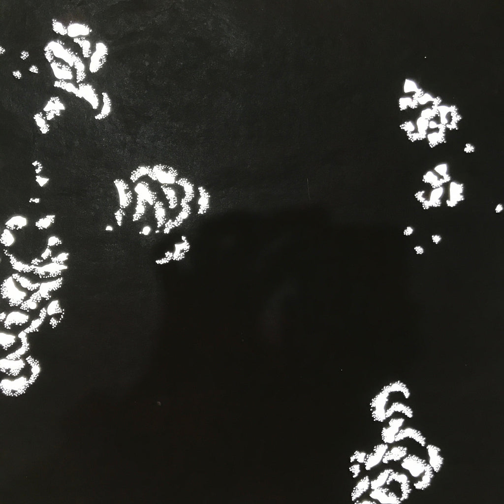 Antique Japanese Katagami Paper Kimono Stencil Katazome Peony Botan Petals C919