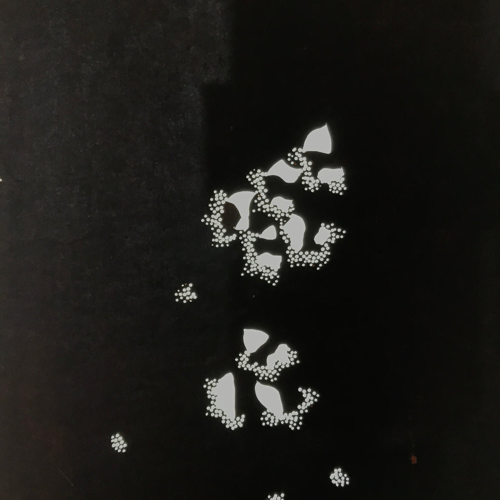 Antique Japanese Katagami Paper Kimono Stencil Katazome Peony Botan Petals C924