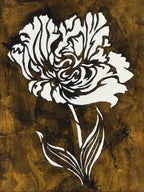 Antique Japanese Katagami Paper Kimono Stencil Katazome Peony Flower Design A761