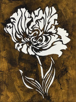 Antique Japanese Katagami Paper Kimono Stencil Katazome Peony Flower Design A761
