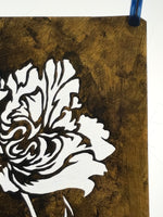 Antique Japanese Katagami Paper Kimono Stencil Katazome Peony Flower Design A761