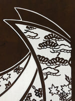 Antique Japanese Katagami Paper Kimono Stencil Katazome Peony Pine House C966