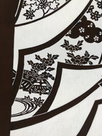 Antique Japanese Katagami Paper Kimono Stencil Katazome Peony Pine House C966