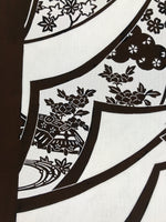 Antique Japanese Katagami Paper Kimono Stencil Katazome Peony Pine House C966