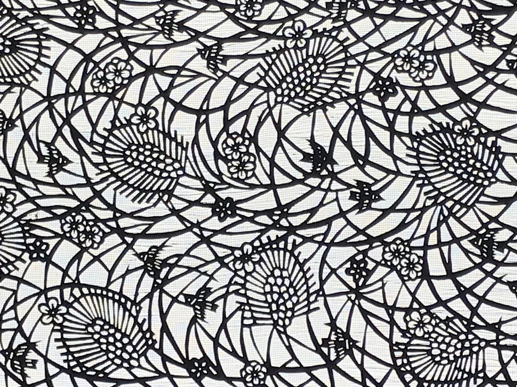 Antique Japanese Katagami Paper Kimono Stencil Katazome Pine Plum Blossom A794