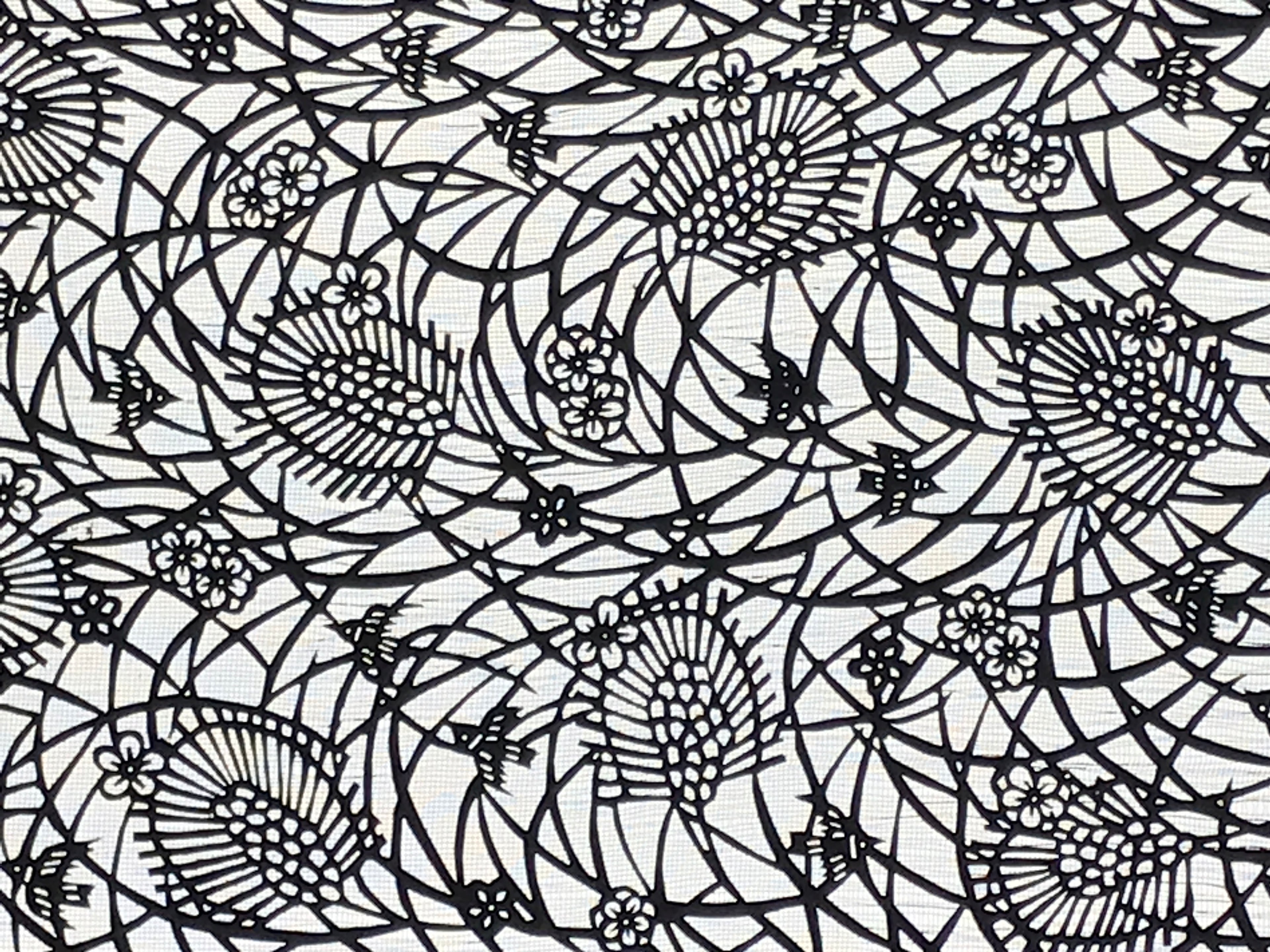 Antique Japanese Katagami Paper Kimono Stencil Katazome Pine Plum Blossom A794
