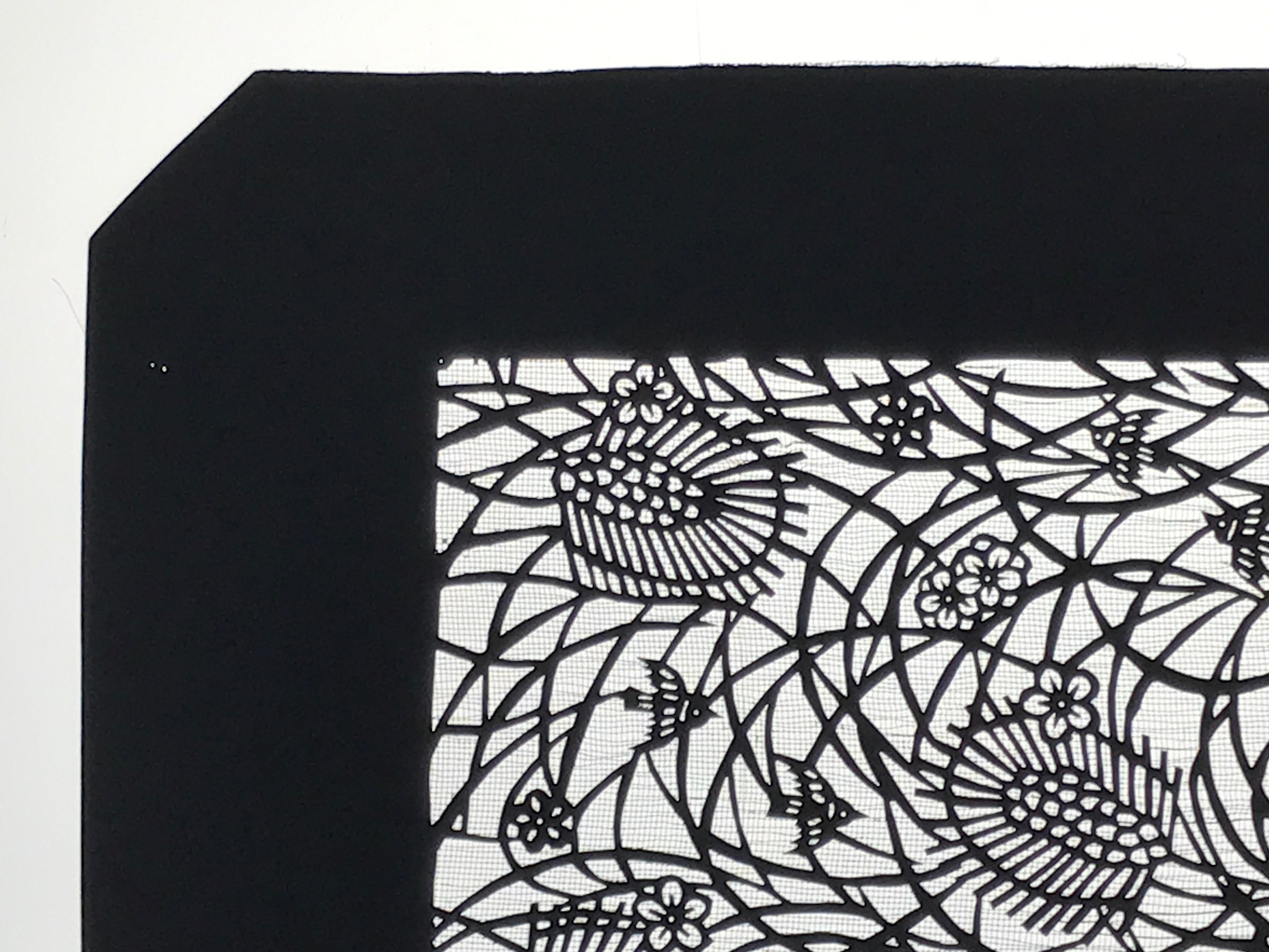 Antique Japanese Katagami Paper Kimono Stencil Katazome Pine Plum Blossom A794