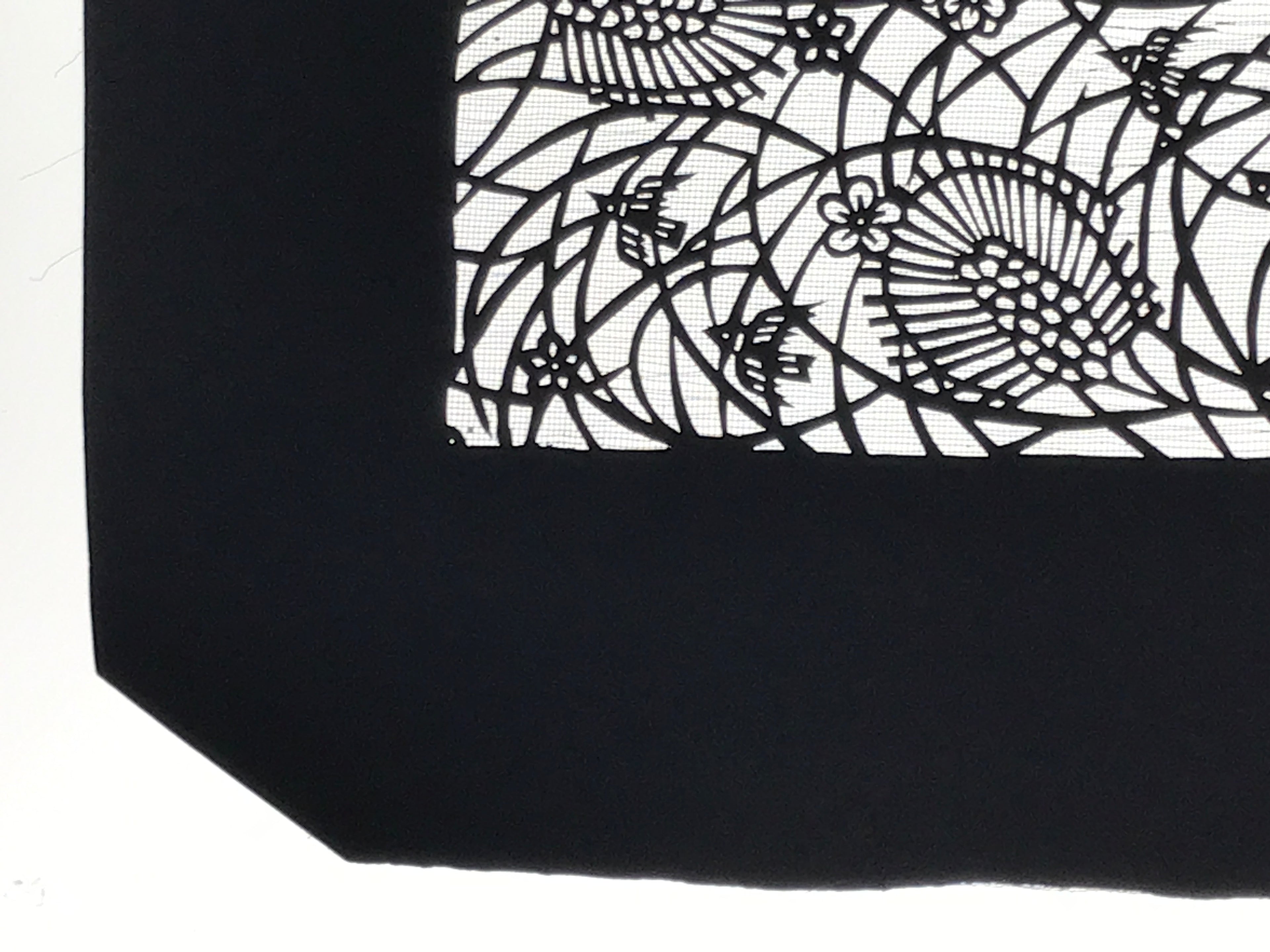 Antique Japanese Katagami Paper Kimono Stencil Katazome Pine Plum Blossom A794
