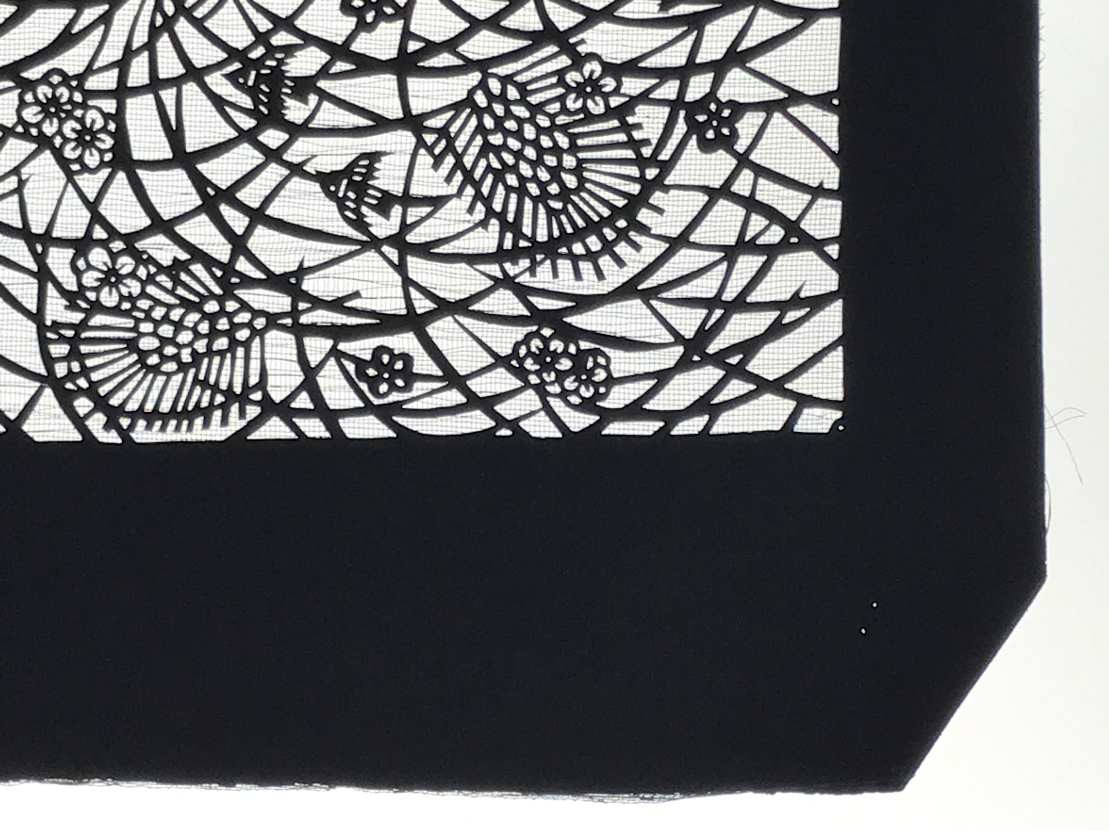 Antique Japanese Katagami Paper Kimono Stencil Katazome Pine Plum Blossom A794