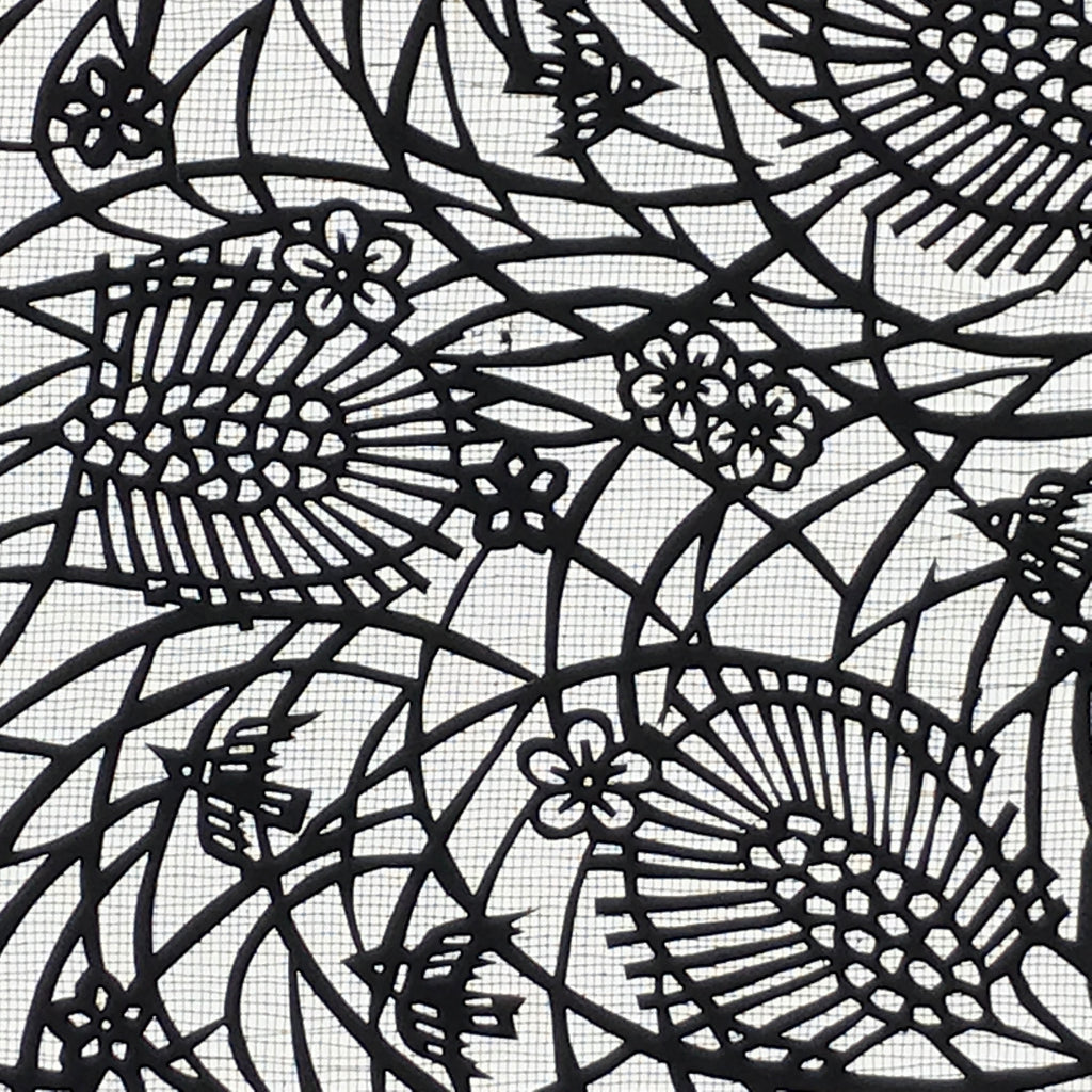 Antique Japanese Katagami Paper Kimono Stencil Katazome Pine Plum Blossom A794