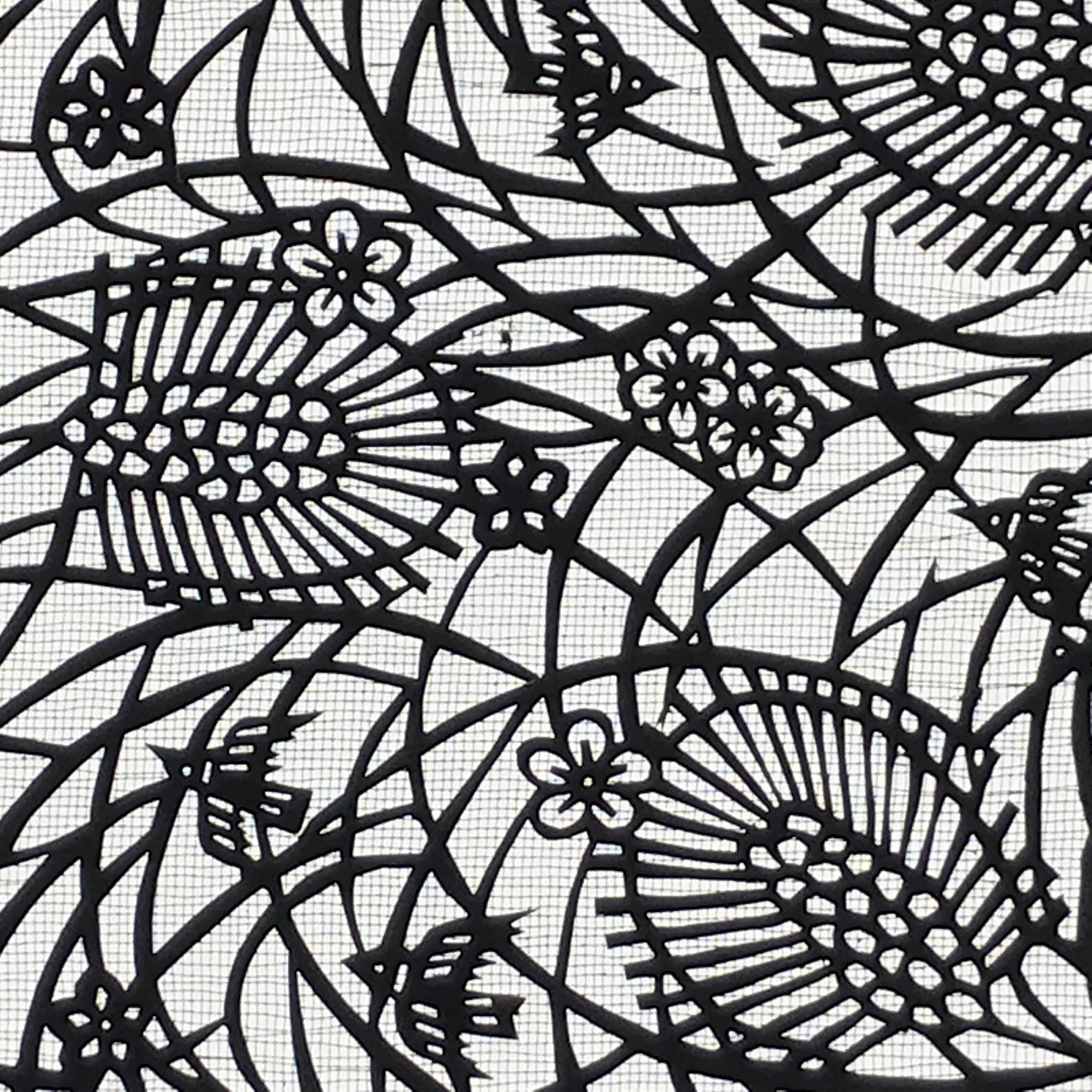 Antique Japanese Katagami Paper Kimono Stencil Katazome Pine Plum Blossom A794