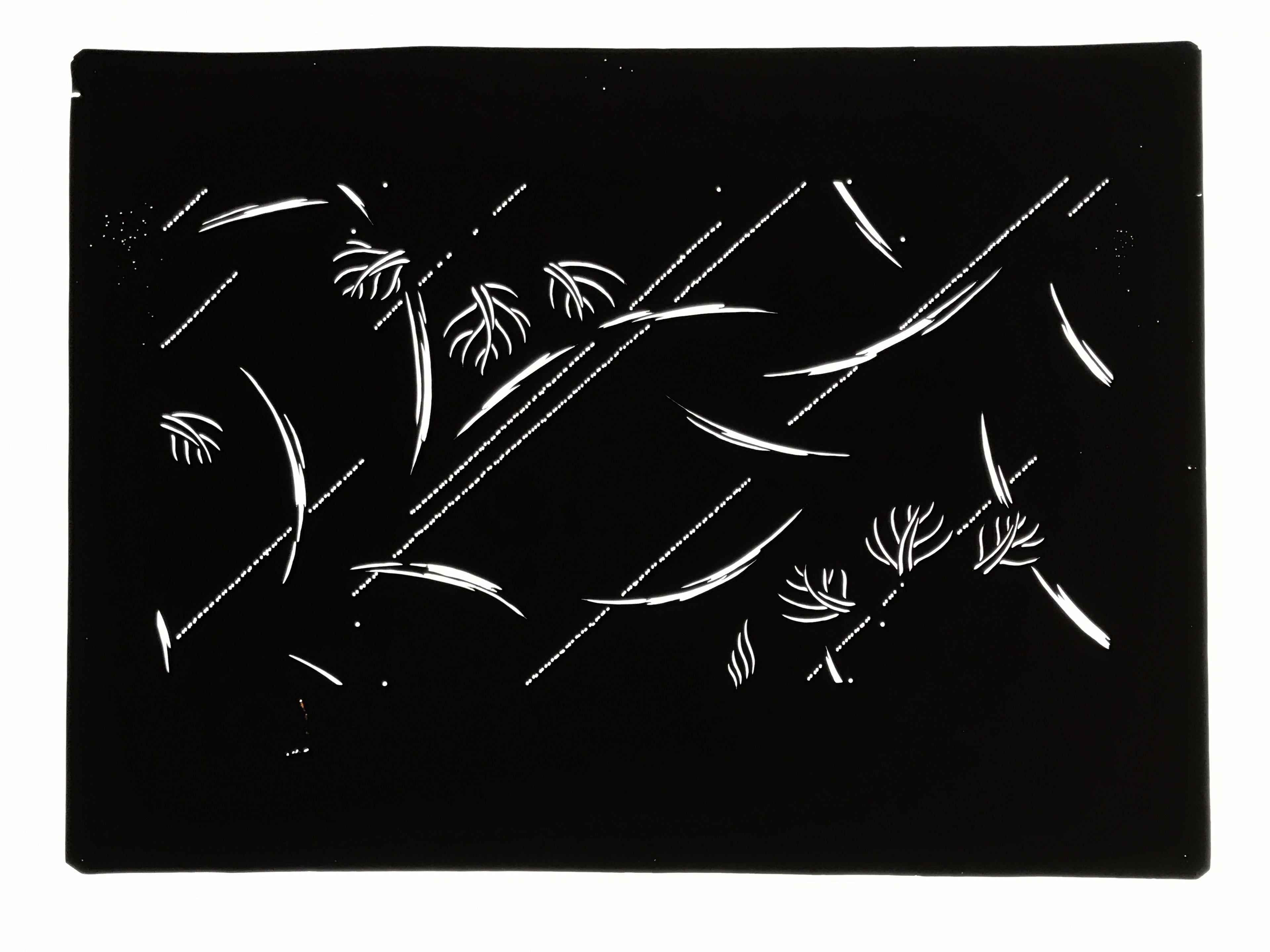 Antique Japanese Katagami Paper Kimono Stencil Katazome Plant Leaves Design A866