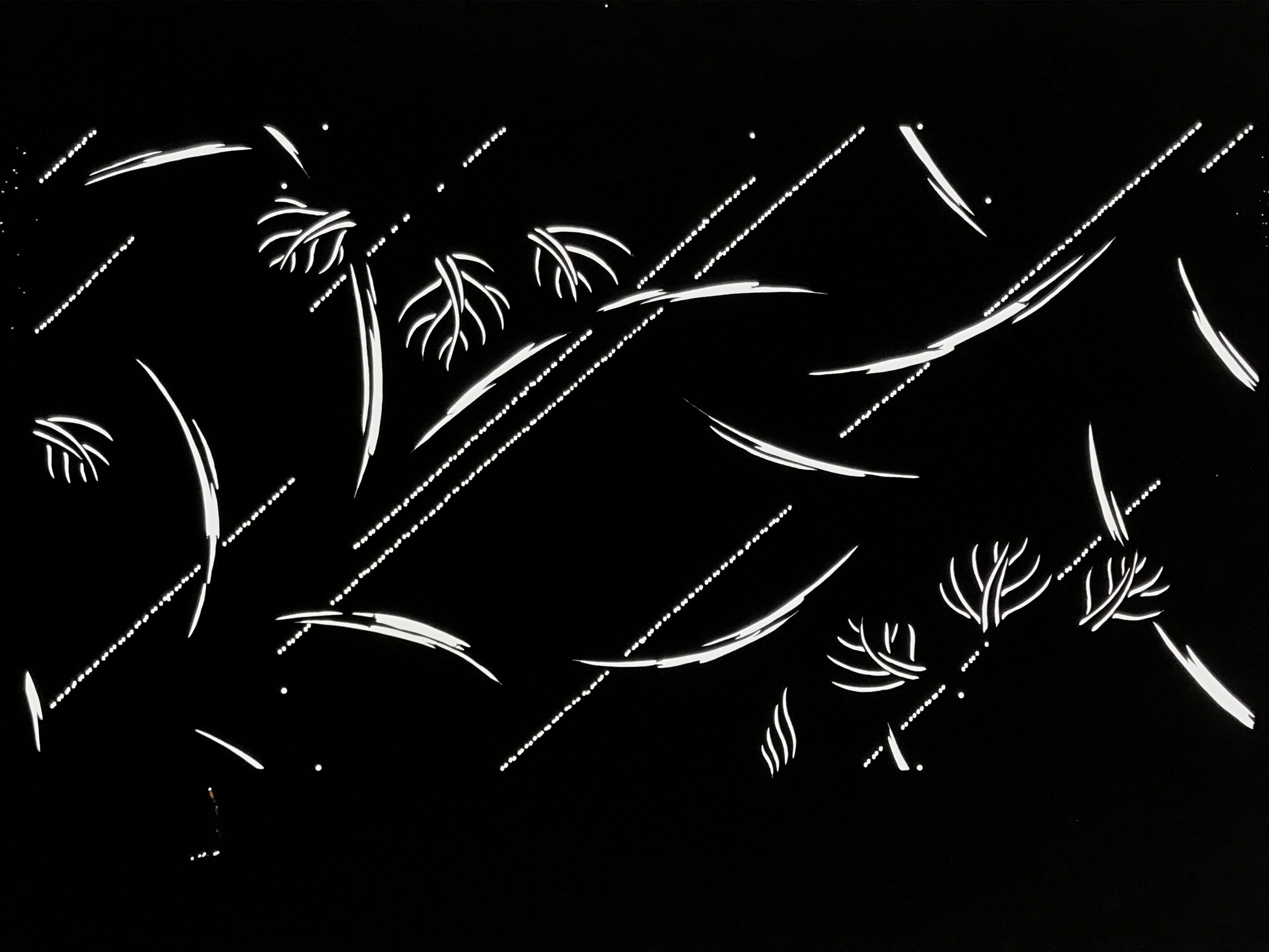 Antique Japanese Katagami Paper Kimono Stencil Katazome Plant Leaves Design A866