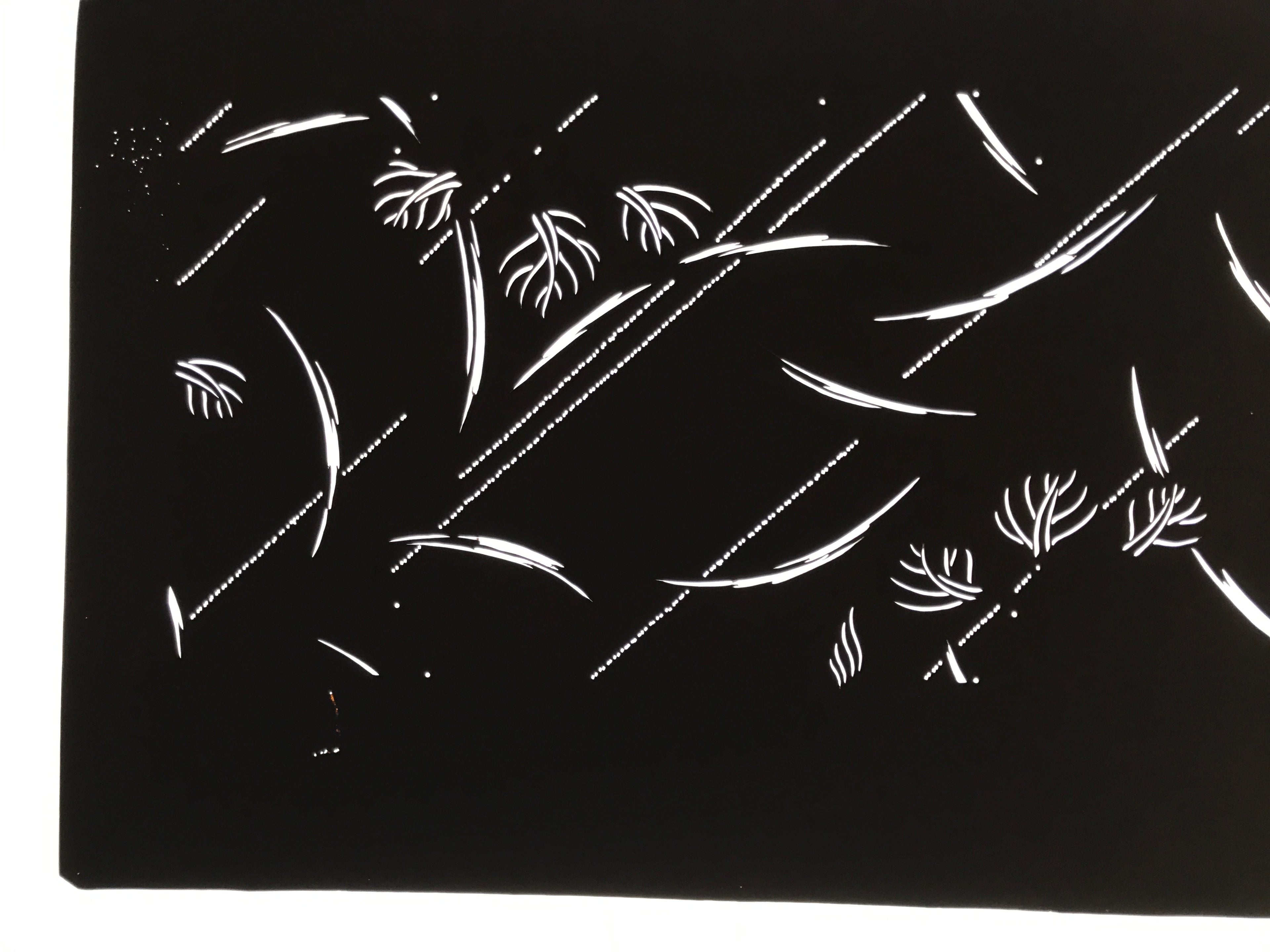 Antique Japanese Katagami Paper Kimono Stencil Katazome Plant Leaves Design A866