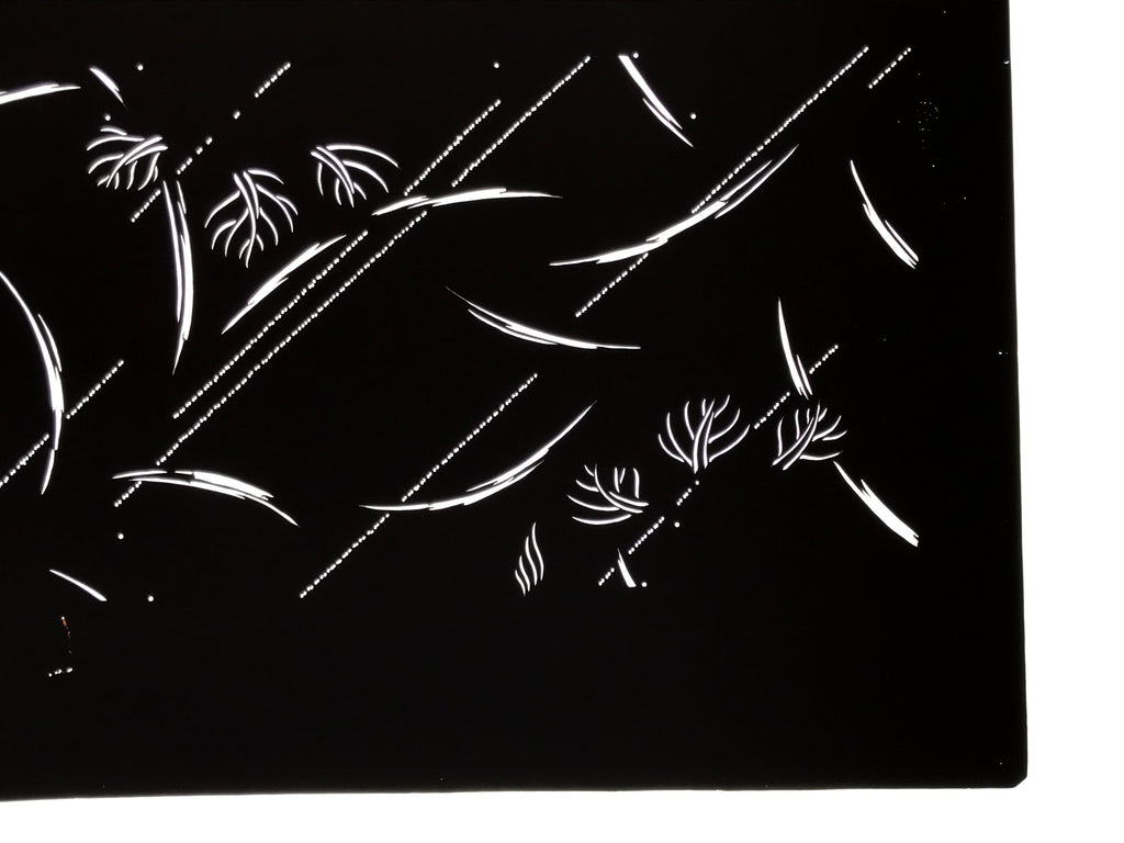 Antique Japanese Katagami Paper Kimono Stencil Katazome Plant Leaves Design A866
