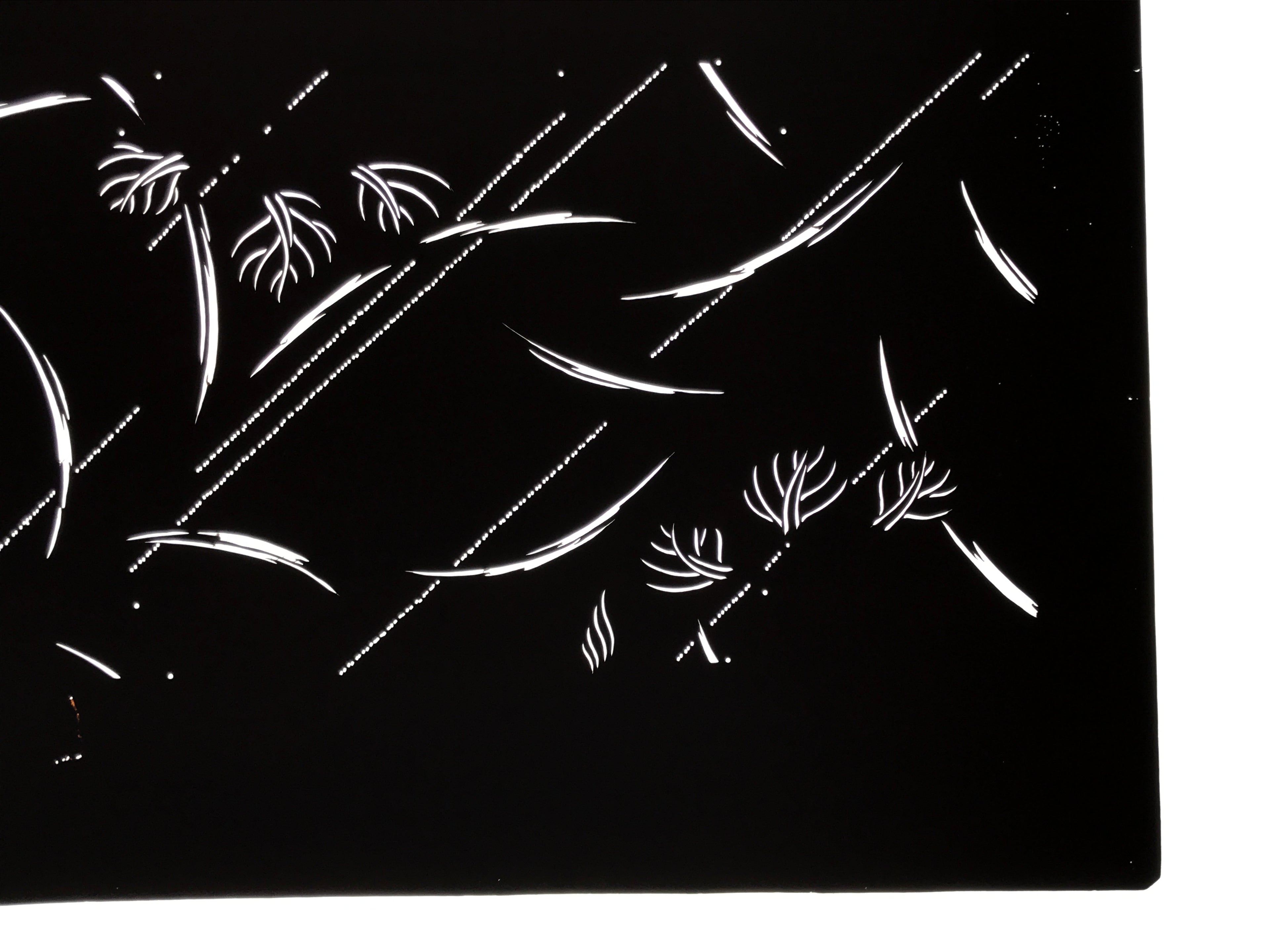 Antique Japanese Katagami Paper Kimono Stencil Katazome Plant Leaves Design A866