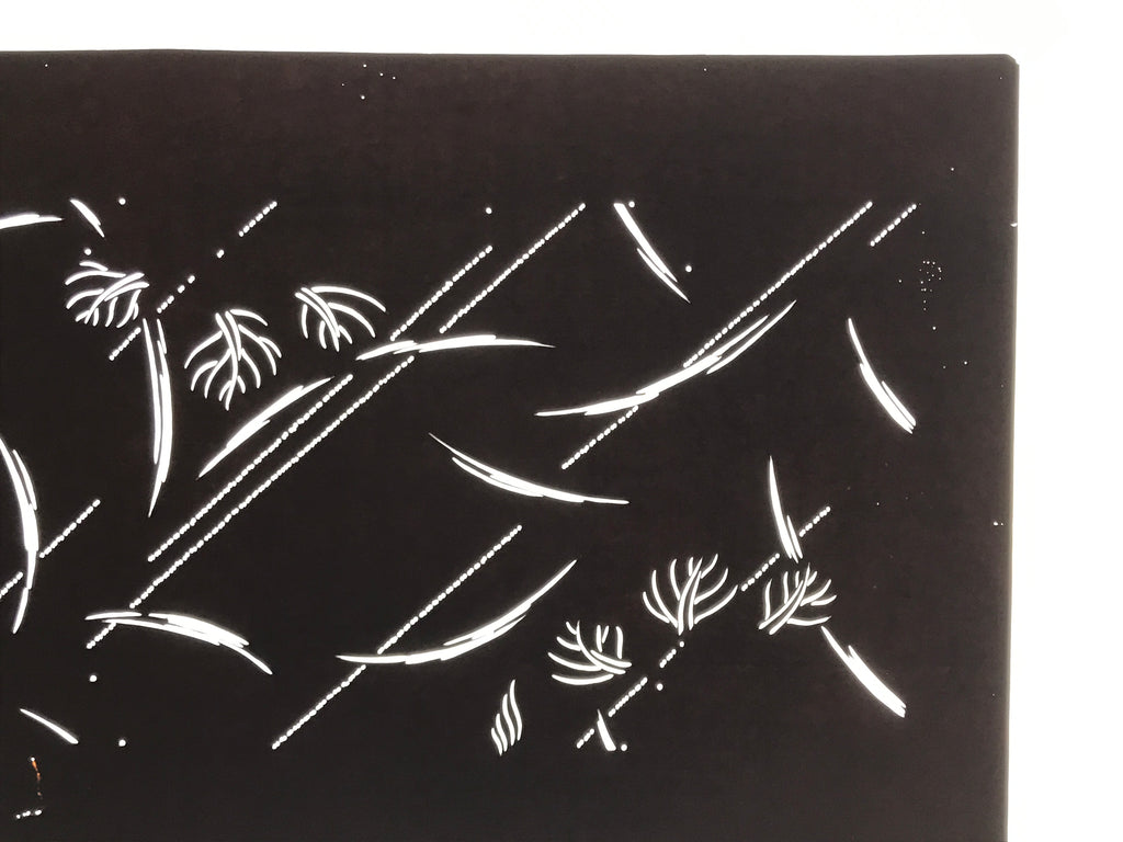 Antique Japanese Katagami Paper Kimono Stencil Katazome Plant Leaves Design A866