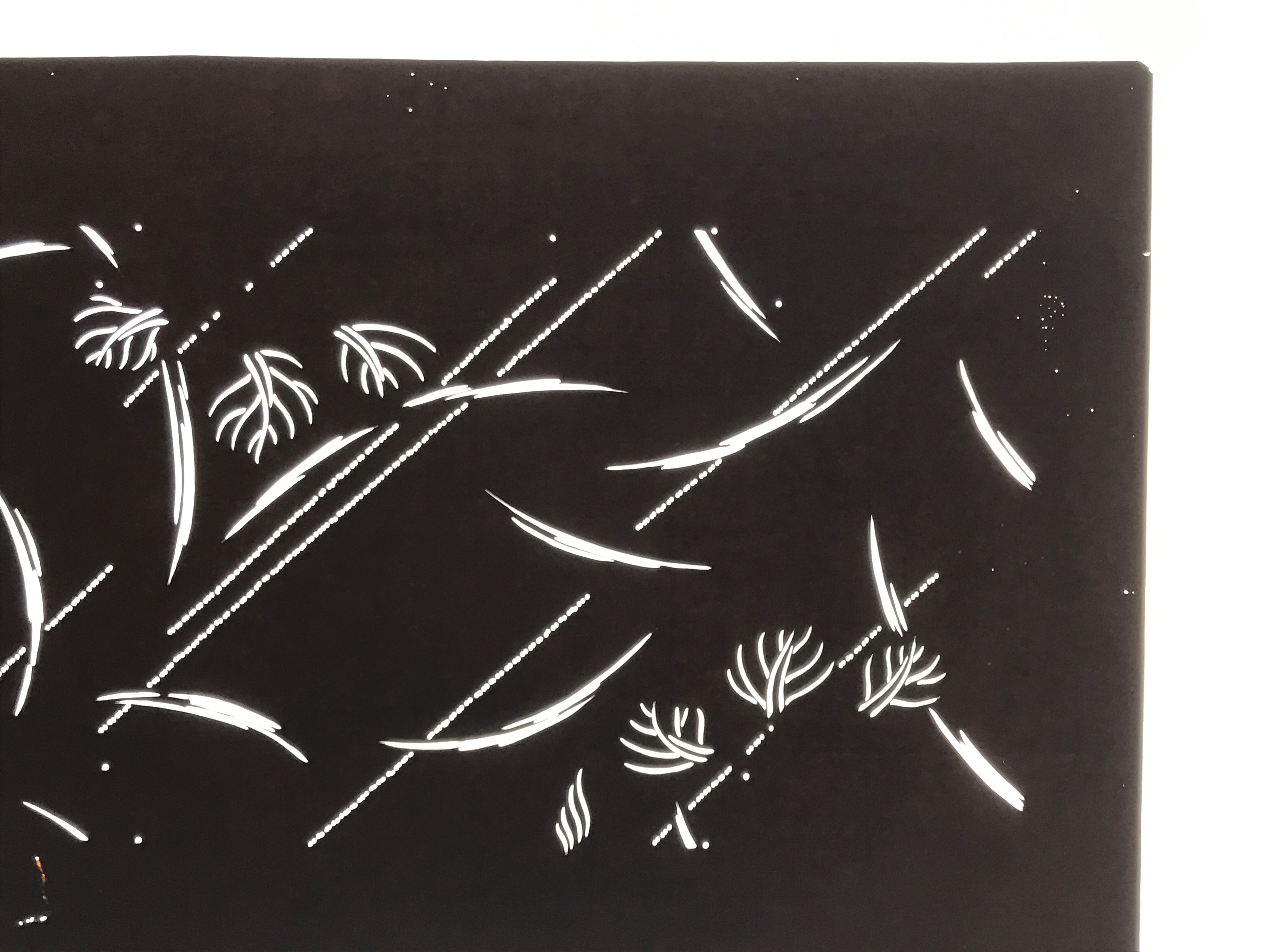 Antique Japanese Katagami Paper Kimono Stencil Katazome Plant Leaves Design A866