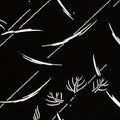 Antique Japanese Katagami Paper Kimono Stencil Katazome Plant Leaves Design A866