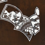 Antique Japanese Katagami Paper Kimono Stencil Katazome Plum Flowers Bridge C963