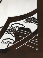 Antique Japanese Katagami Paper Kimono Stencil Katazome Plum Flowers House C961