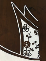 Antique Japanese Katagami Paper Kimono Stencil Katazome Plum Flowers House C961