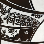 Antique Japanese Katagami Paper Kimono Stencil Katazome Plum Flowers House C961