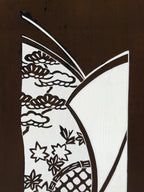 Antique Japanese Katagami Paper Kimono Stencil Katazome Plum Flowers Pine C964